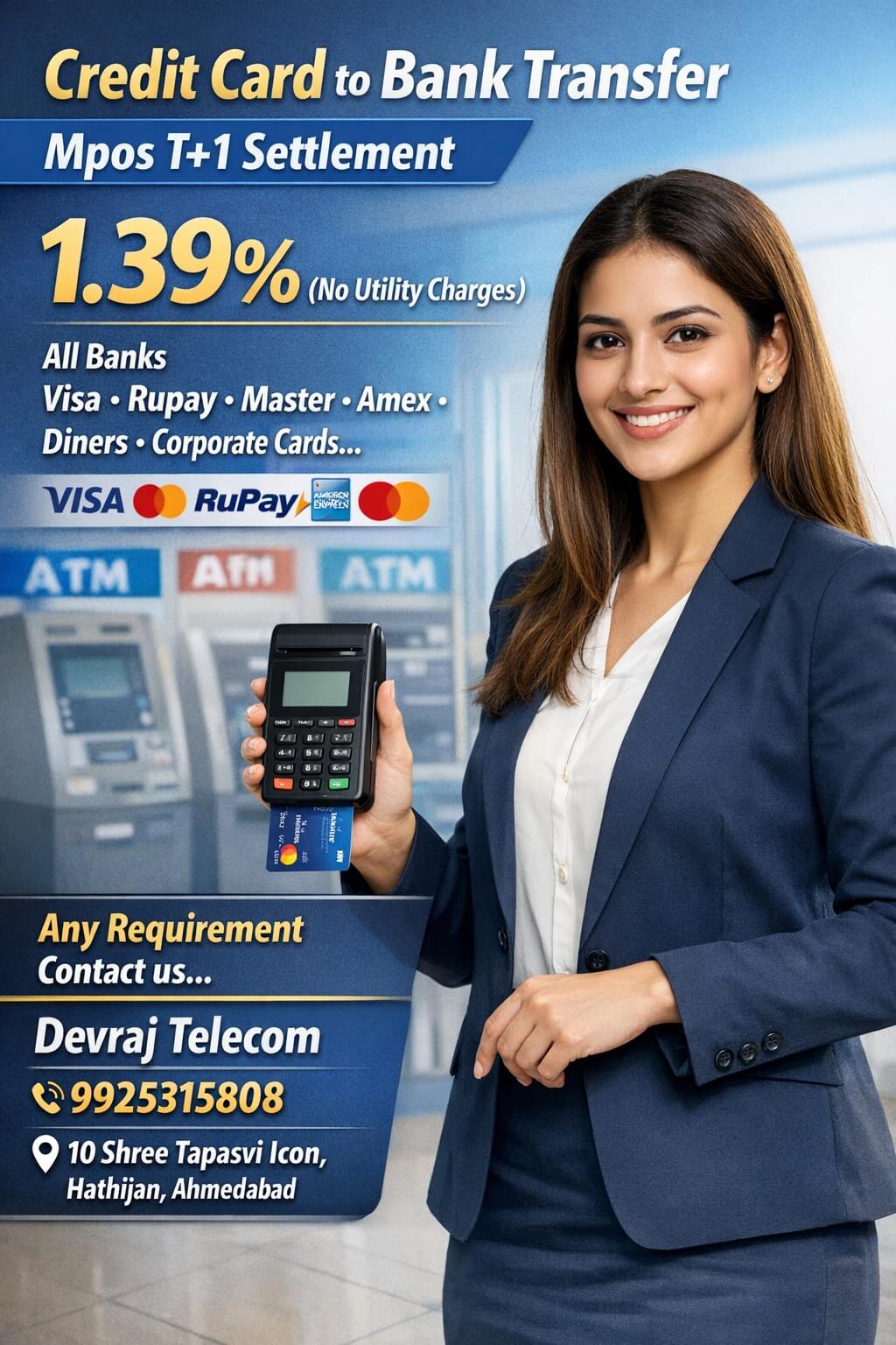 Card To Bank Transfer T+1 mPOS